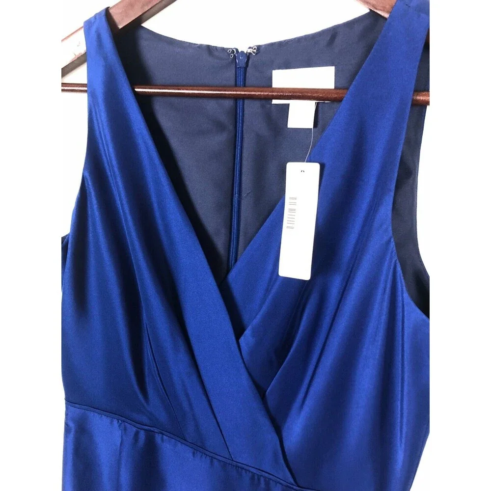 NWT J. Crew Liza 100% Silk Blue Dress Women's Size 4 - Picture 5 of 6